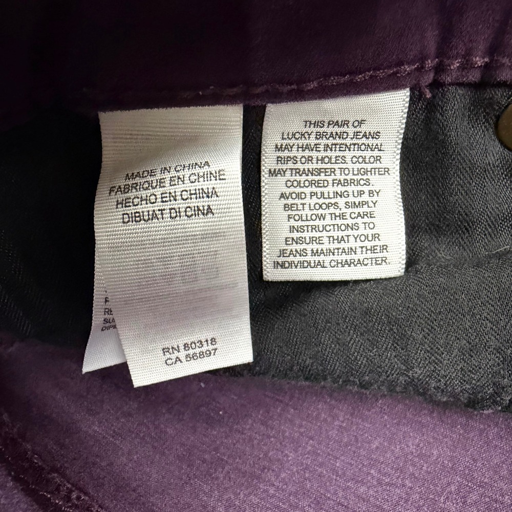 Lucky Brand Women 6/28 Plum Brooke Legging Jean Skinny Mid Rise Stretch Pants - Picture 5 of 14